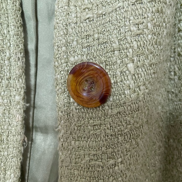 Vintage Talbots Apple Green Tweed Textured Blazer Size 16 - Picture 5 of 5